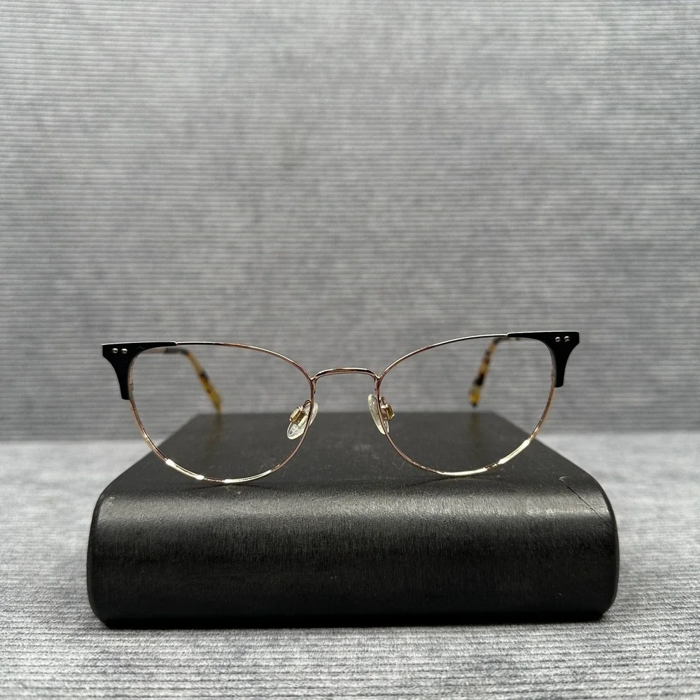 Warby Parker Ava M 2405 Rose Gold Black Cat Eye Y2K Eyeglasses 51-19-142